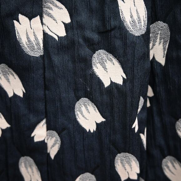 Lela Rose Navy Blue Textured Jacquard Spring Floral Top Size 8 - Picture 11 of 13